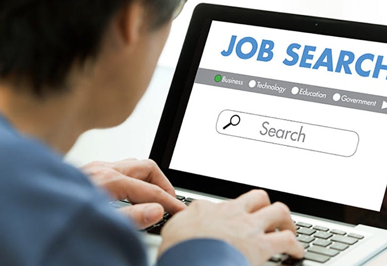 Person on a laptop doing a job search